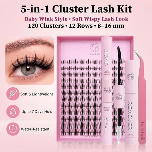 Baby Wink 5-in-1 DIY Cluster Lash Kit – 120 Clusters