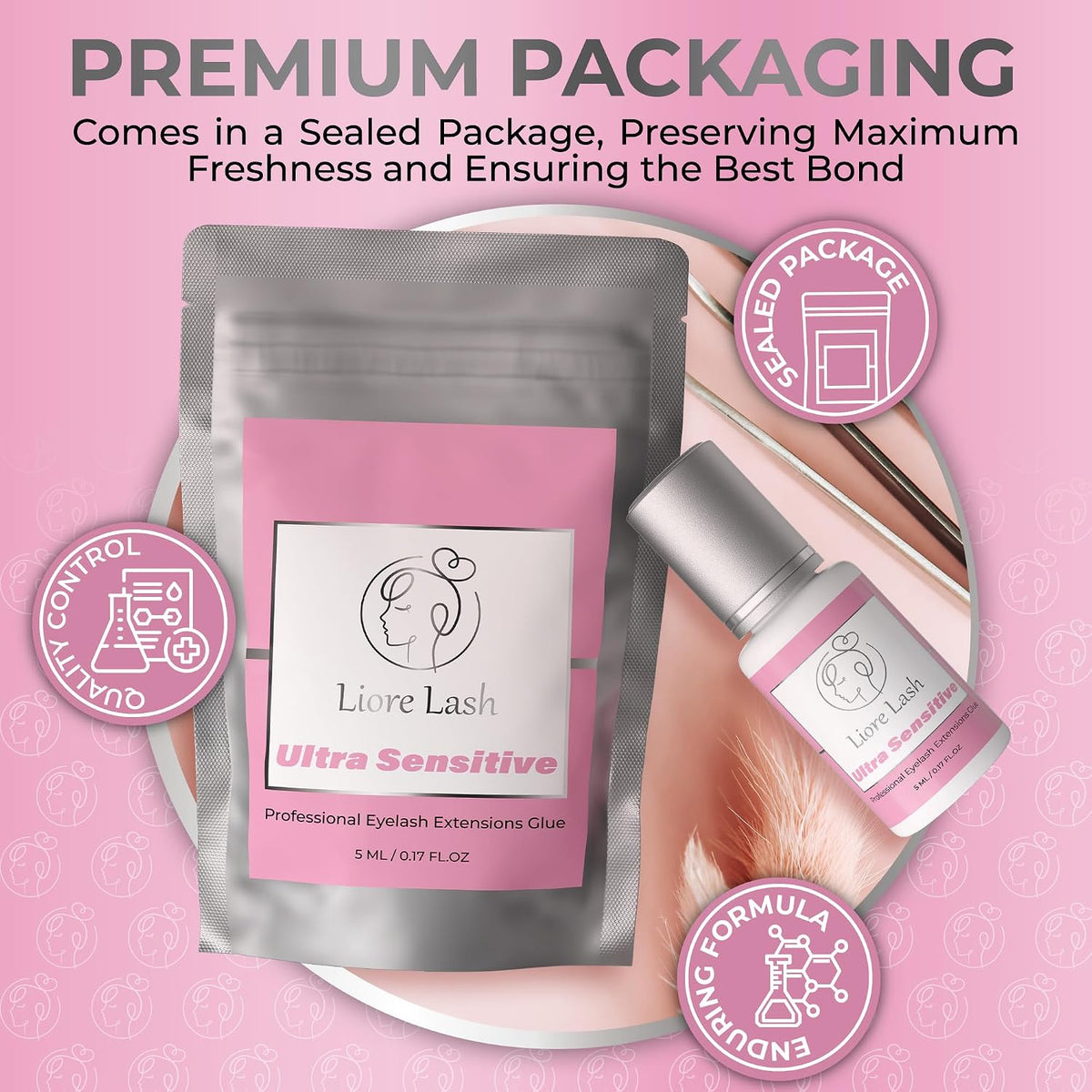 Ultra Sensitive Professional Eyelash Extensions Glue - Up to 4 weeks lasting