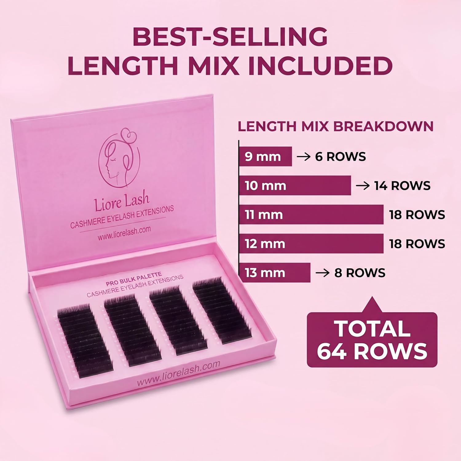 Bulk Lash Palette – 0.05 mm, 64 Rows product detail 3