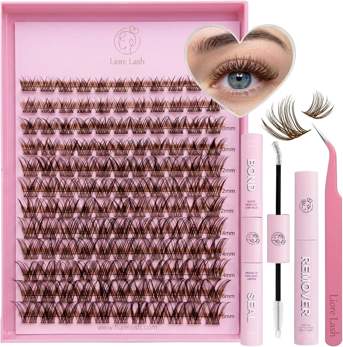 Angel Energy Brown 5-in-1 DIY Cluster Lash Kit – 120 Clusters