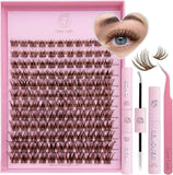 Angel Energy Brown 5-in-1 DIY Cluster Lash Kit – 120 Clusters