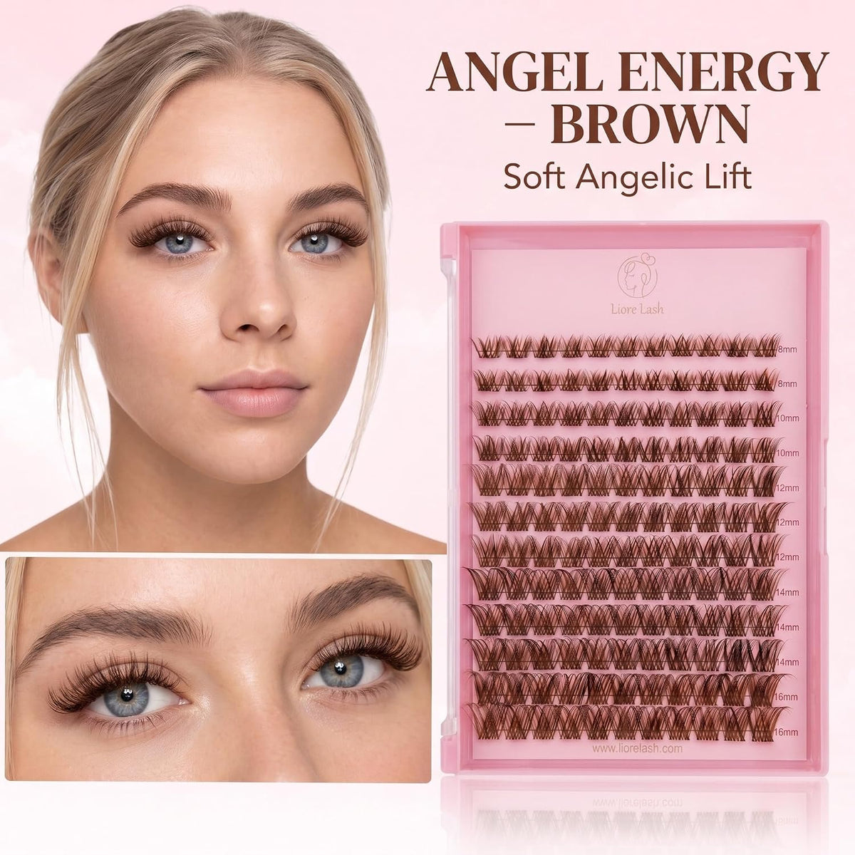 Angel Energy Brown 5-in-1 DIY Cluster Lash Kit – 120 Clusters