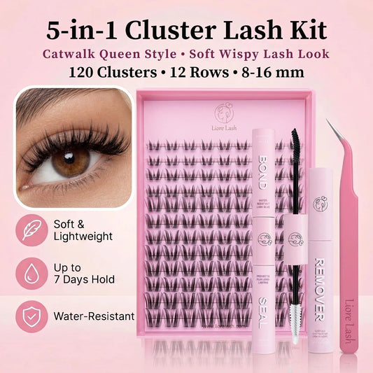 Catwalk Queen 5-in-1 DIY Cluster Lash Kit – 120 Clusters