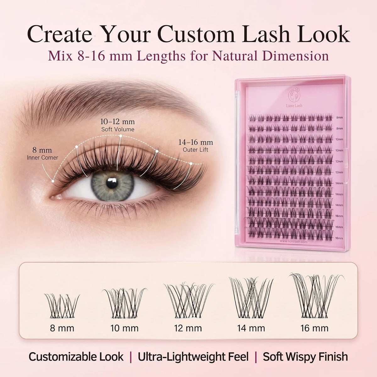 Clean Girl Black 5-in-1 DIY Cluster Lash Kit – 120 Clusters
