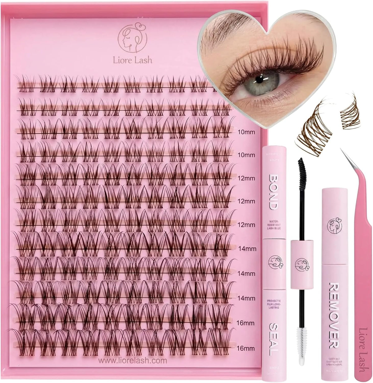 Clean Girl Brown 5-in-1 DIY Cluster Lash Kit – 120 Clusters