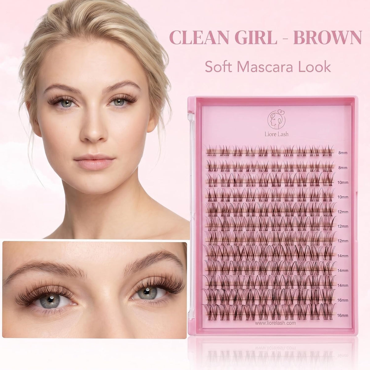 Clean Girl Brown 5-in-1 DIY Cluster Lash Kit – 120 Clusters