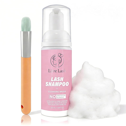 Gentle Lash Shampoo with Brush - Made for Everyday Lash Cleansing and Pre-Treatment