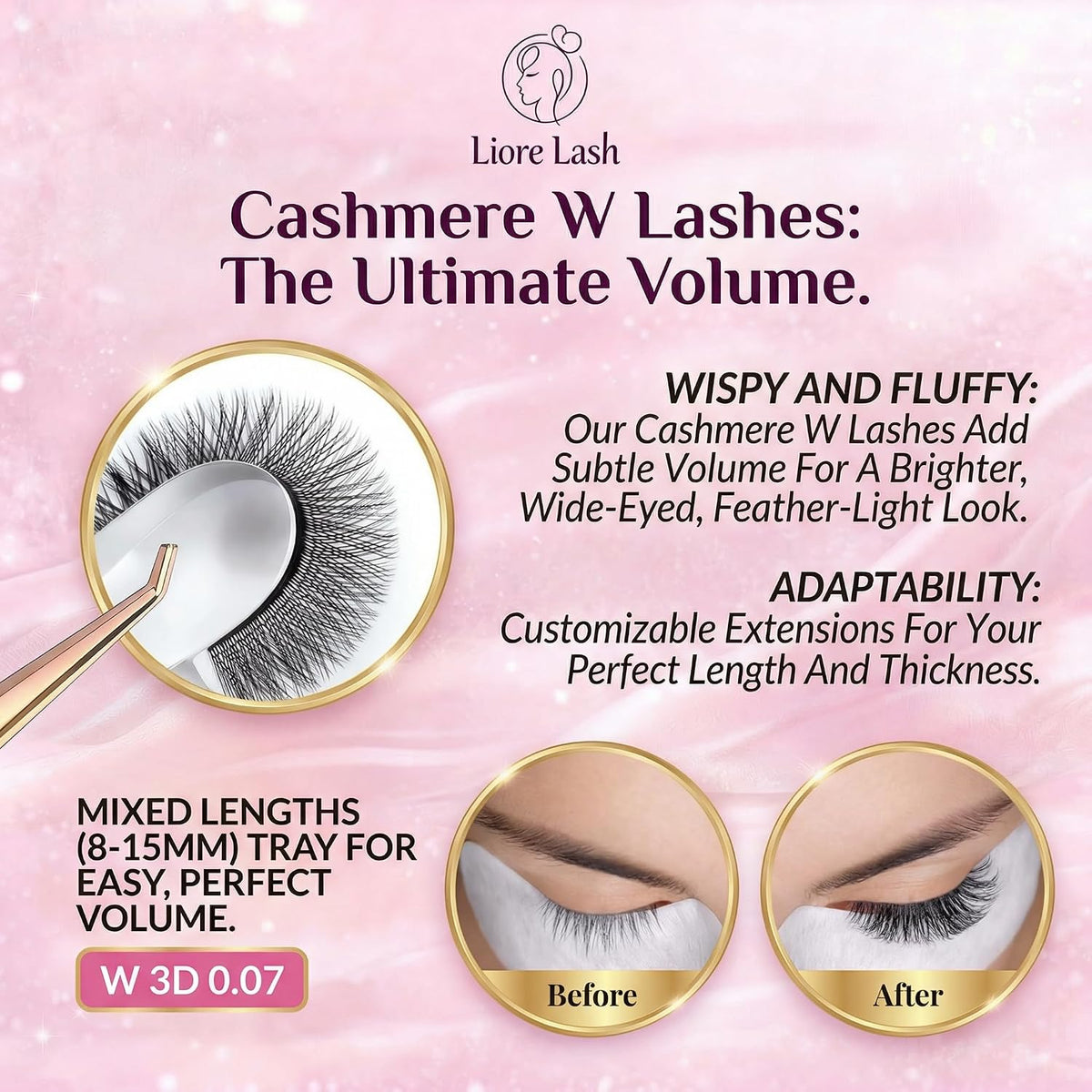 Cashmere Premade U & W Lash Fans – 0.07 mm