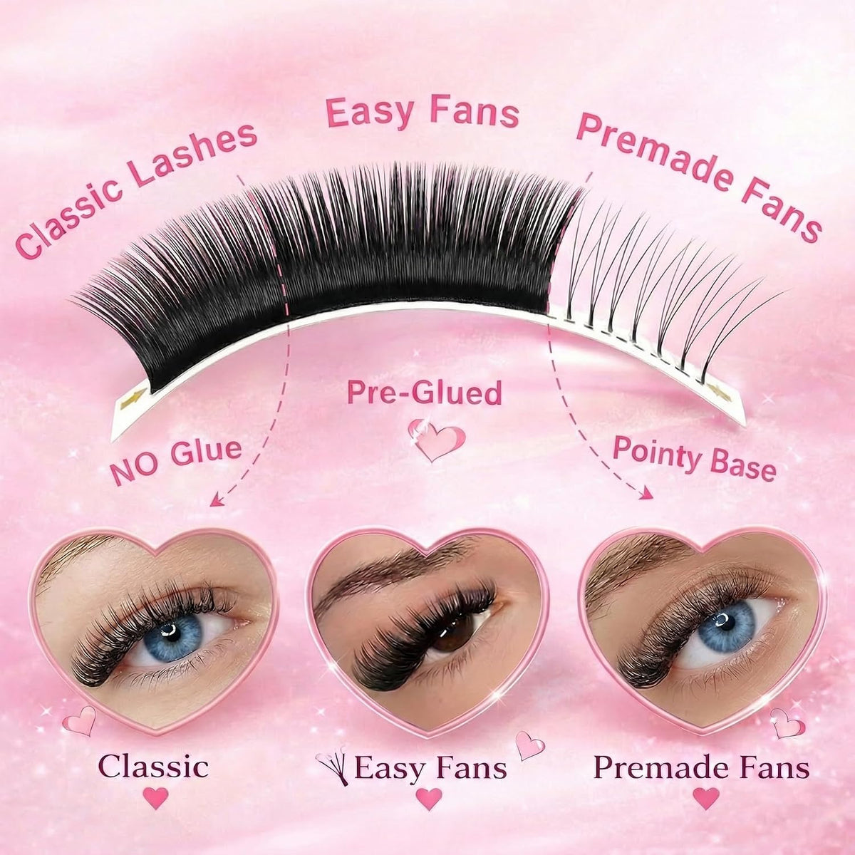 Cashmere Premade U & W Lash Fans – 0.07 mm