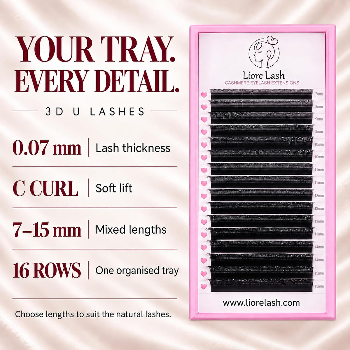 Cashmere Premade U & W Lash Fans – 0.07 mm