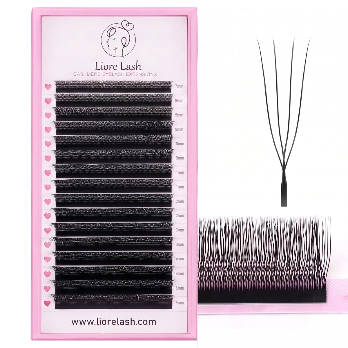 Cashmere Premade U & W Lash Fans – 0.07 mm