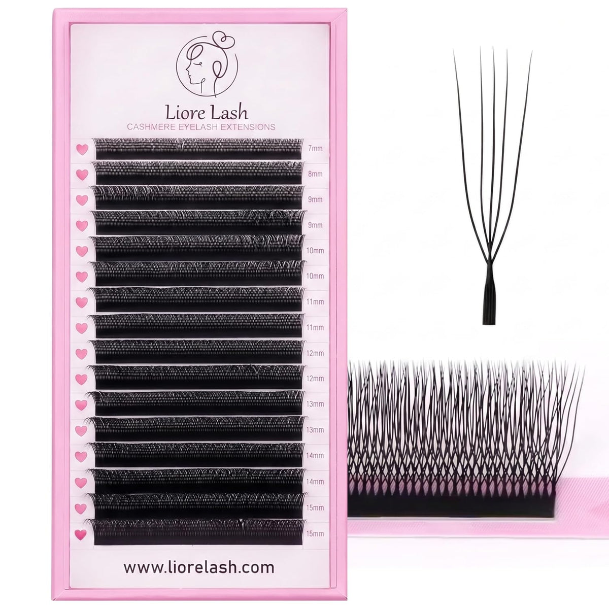 Cashmere Premade U & W Lash Fans – 0.07 mm