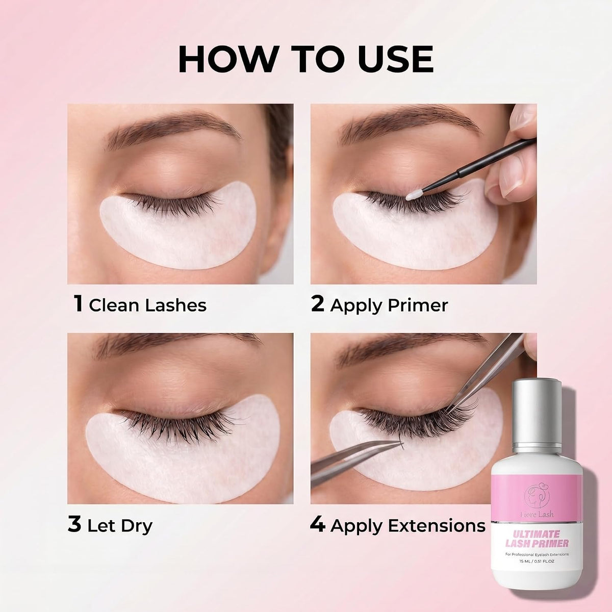 Ultimate Lash Primer For Professional Eyelash Extensions - 35% Longer Lash Retention