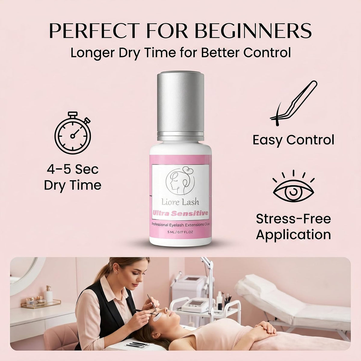 Ultra Sensitive Professional Eyelash Extensions Glue - Up to 4 weeks lasting