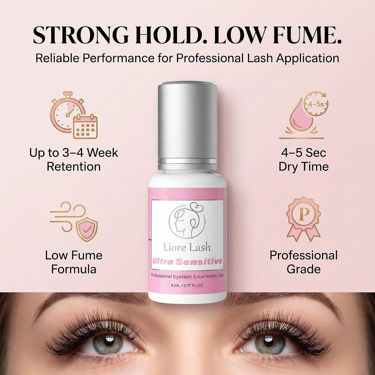 Ultra Sensitive Professional Eyelash Extensions Glue - Up to 4 weeks lasting