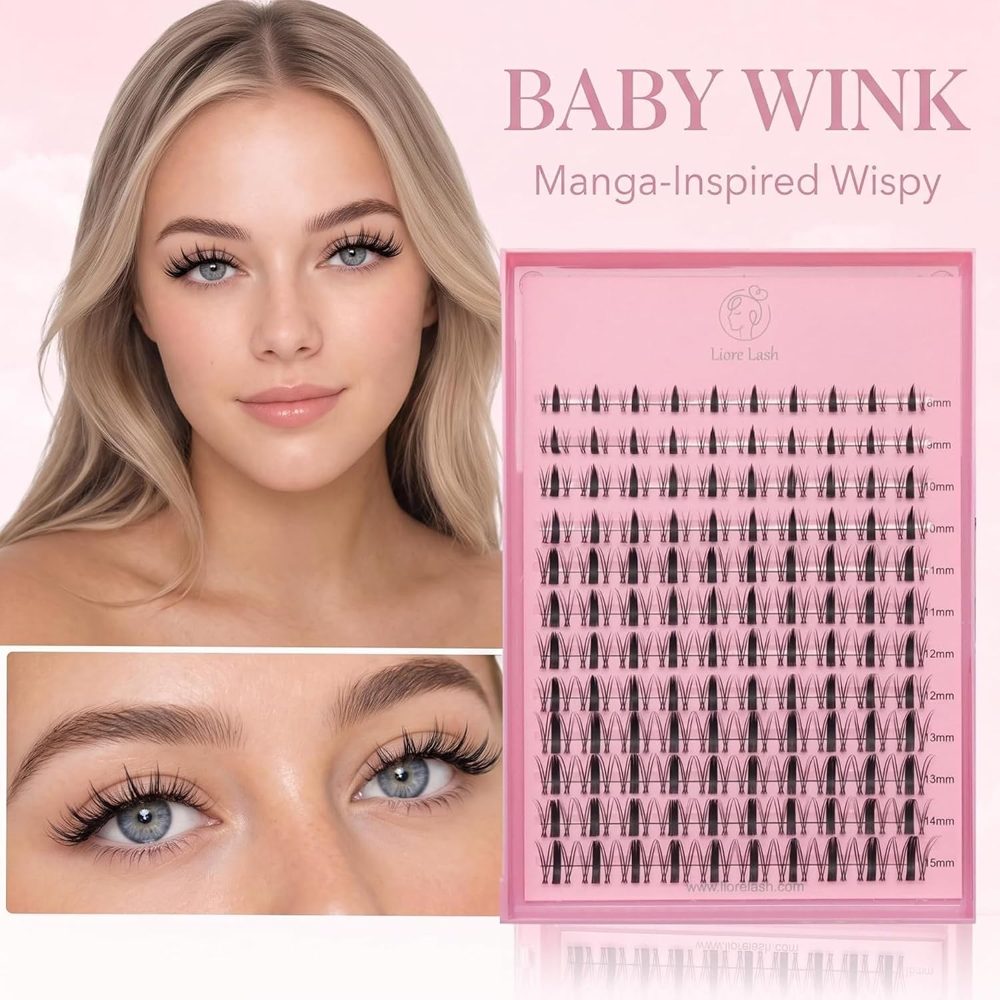 Baby Wink cluster lash kit on the model