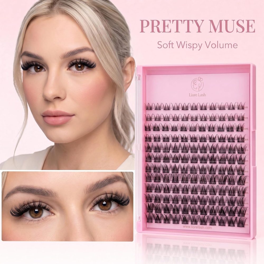 Pretty Muse cluster lash kit on the model